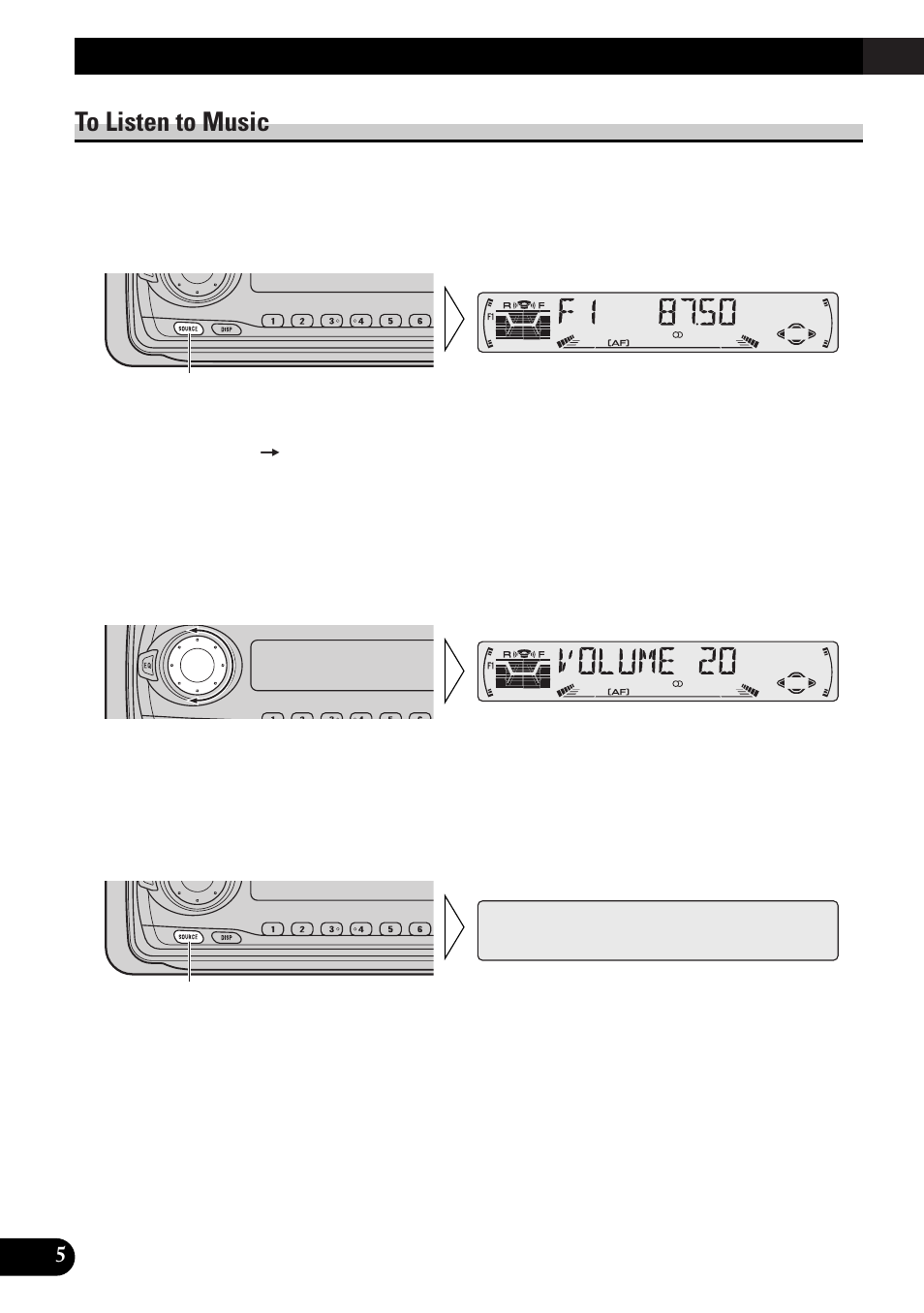 Basic operation, To listen to music basic operation of tuner, Manual and seek tuning | Preset tuning, Band | Pioneer DEH-3300R  EN User Manual | Page 6 / 116