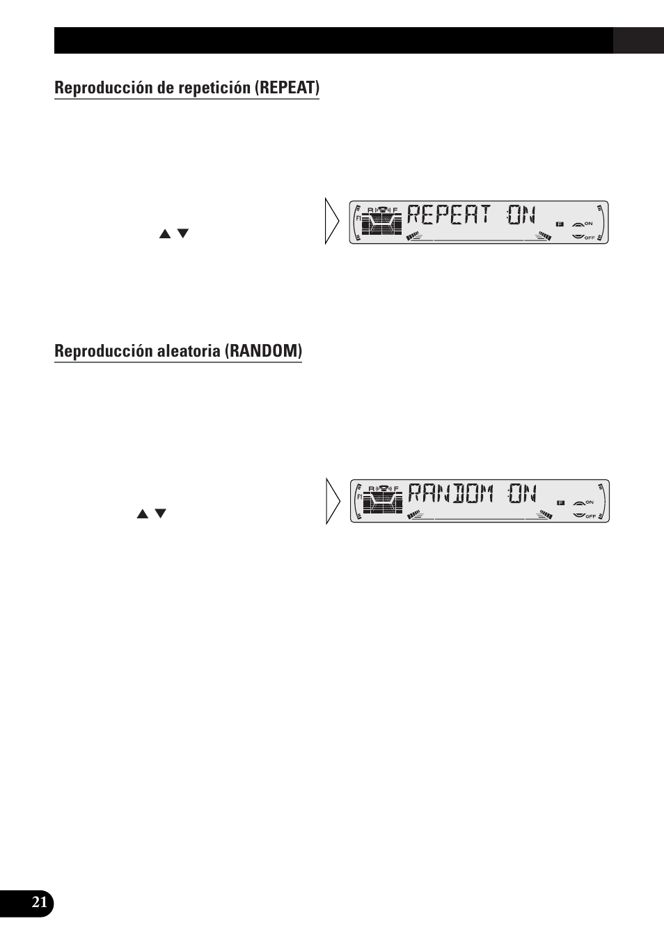 Uso del reproductor de, Cd incorporado, Reproducción de repetición (repeat) | Reproducción aleatoria (random), Reproducción con exploración (t-scan), Pausa (pause), Uso del reproductor de cd incorporado | Pioneer DEH-3300R  EN User Manual | Page 60 / 116