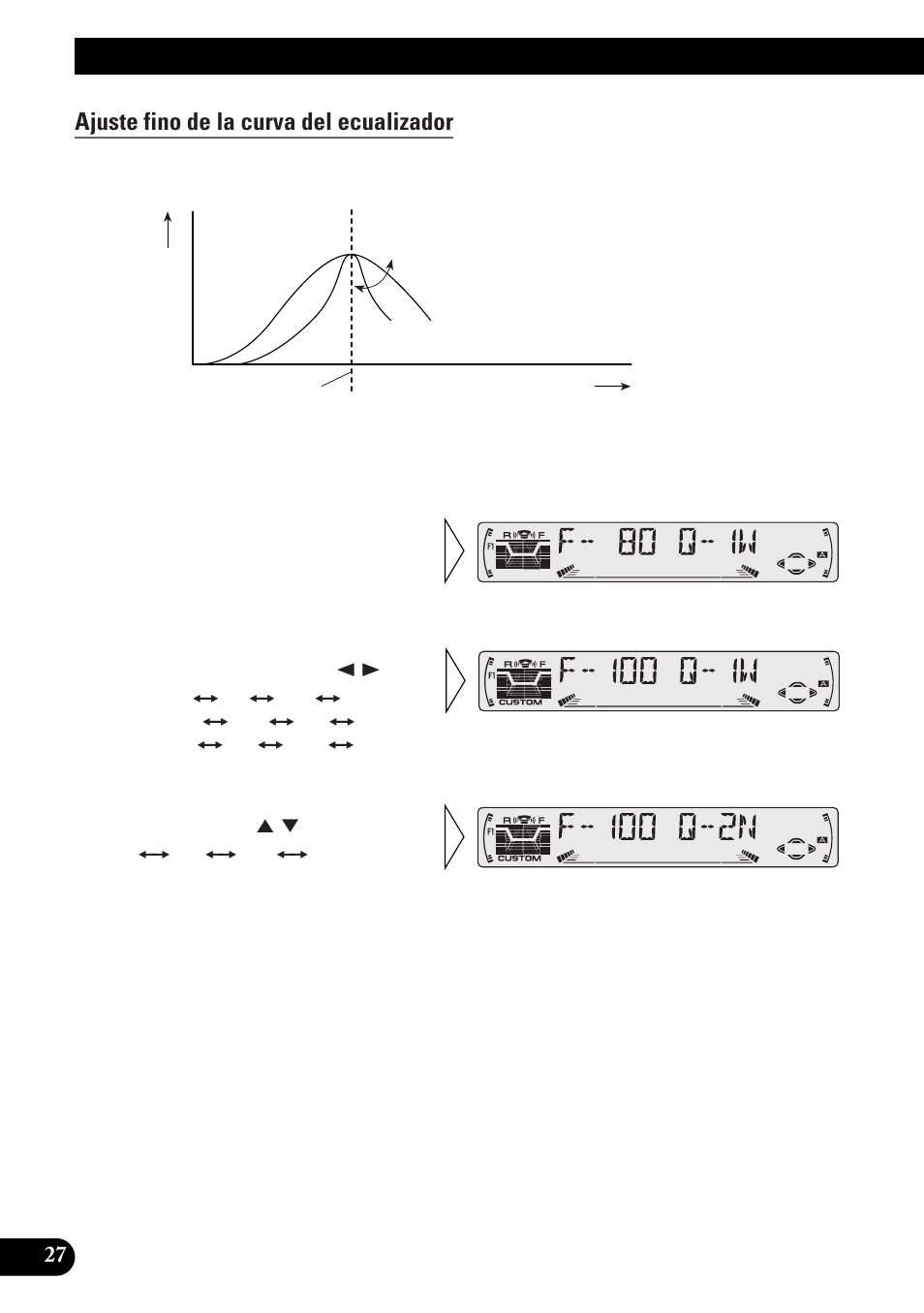 Ajuste de audio, Ajuste fino de la curva del ecualizador | Pioneer DEH-3300R  EN User Manual | Page 66 / 116