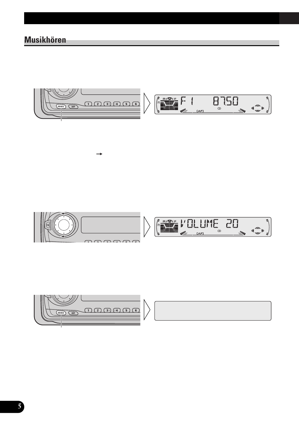 Grundlegender betrieb, Musikhören grundlegender tuner-betrieb, Manuelle abstimmung und suchlauf- abstimmung | Vorwahl-abstimmung, Wellenbereich, Musikhören | Pioneer DEH-3300R  EN User Manual | Page 82 / 116