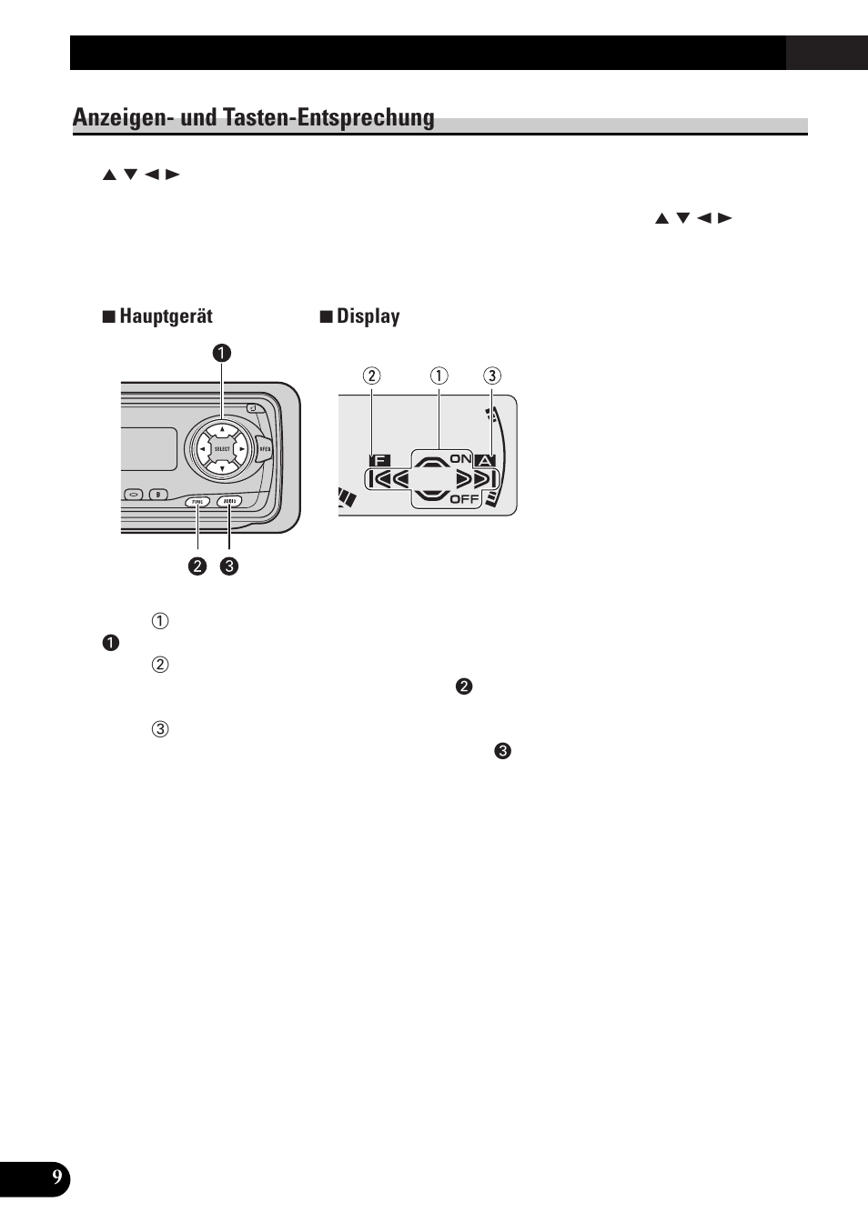 Grundlegender betrieb, Anzeigen- und tasten-entsprechung | Pioneer DEH-3300R  EN User Manual | Page 86 / 116