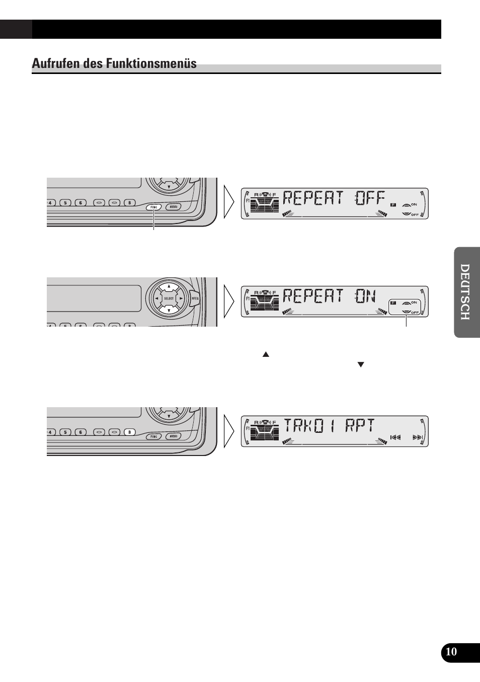 Aufrufen des funktionsmenüs | Pioneer DEH-3300R  EN User Manual | Page 87 / 116