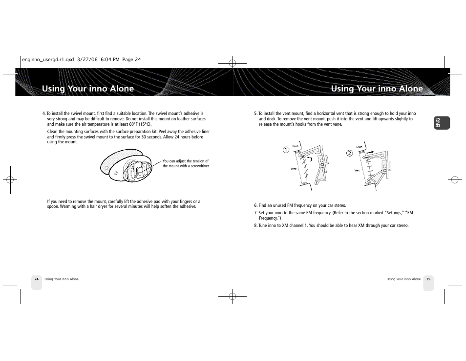 Using your inno alone | Pioneer XM2GO User Manual | Page 13 / 47
