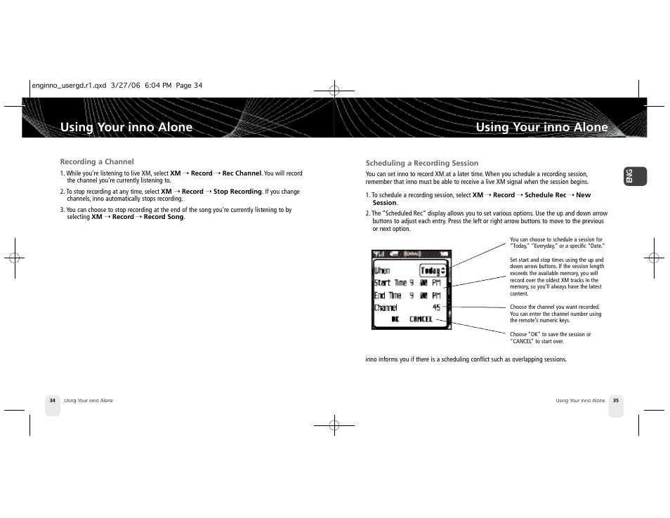 Using your inno alone | Pioneer XM2GO User Manual | Page 18 / 47