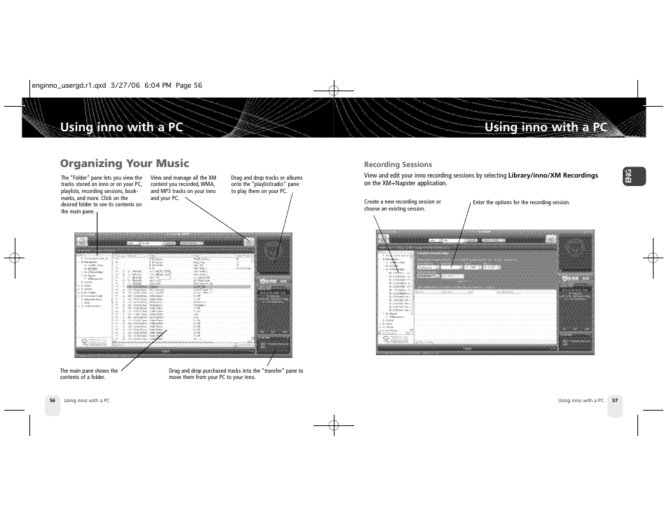 Using inno with a pc, Organizing your music | Pioneer XM2GO User Manual | Page 29 / 47