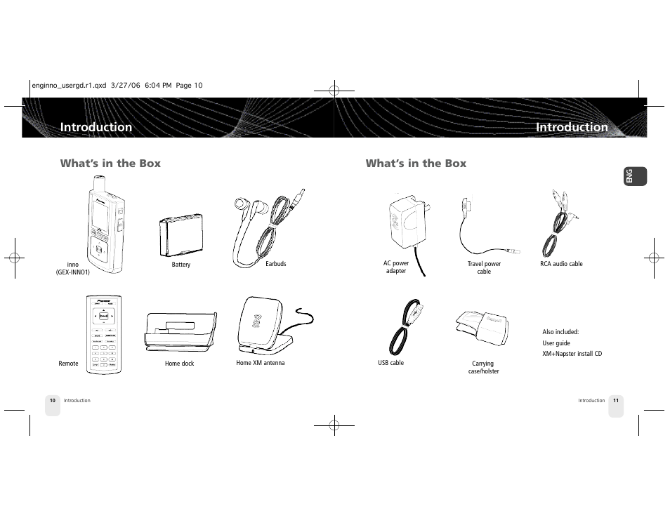 Introduction, What’s in the box | Pioneer XM2GO User Manual | Page 6 / 47