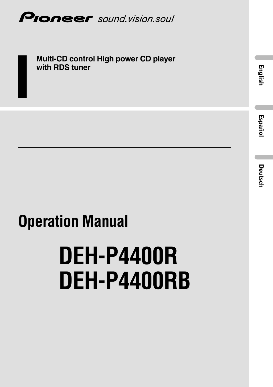 Pioneer DEH-P4400R  EN User Manual | 128 pages