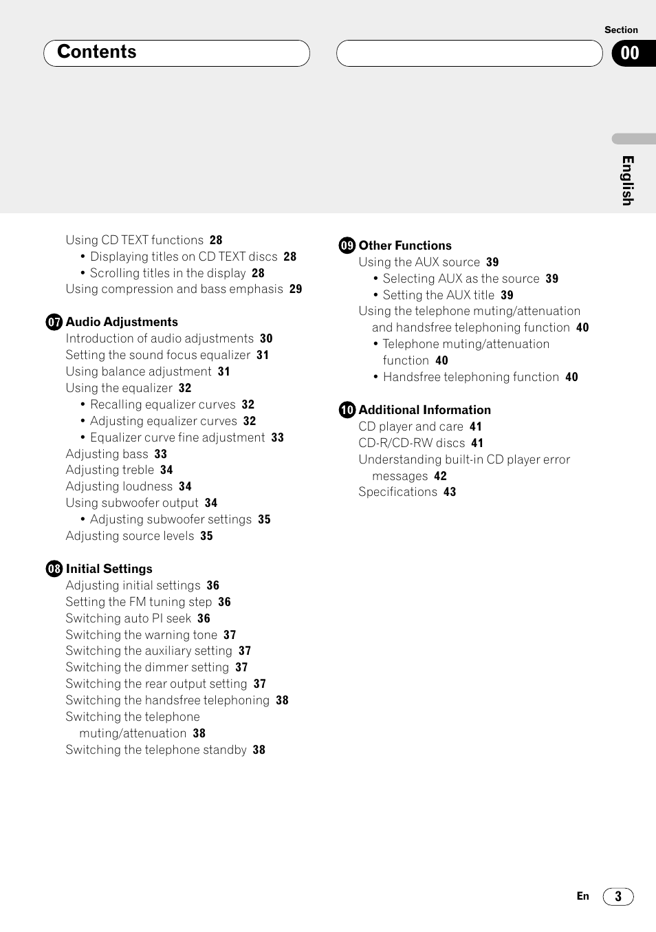 Pioneer DEH-P4400R  EN User Manual | Page 3 / 128