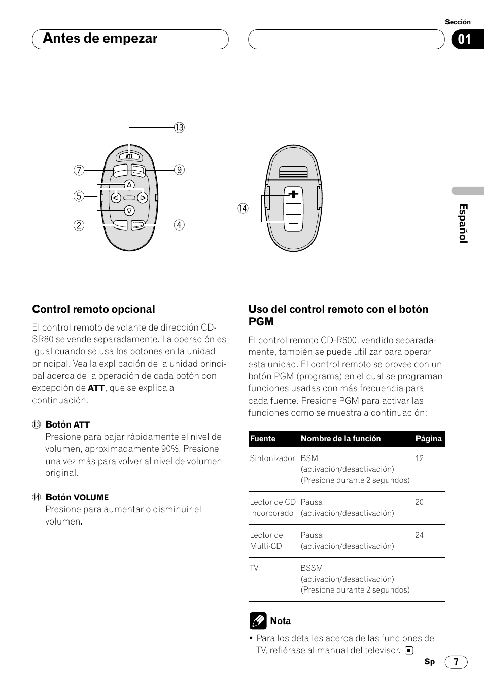 Pgm 7, Antes de empezar | Pioneer DEH-P4400R  EN User Manual | Page 49 / 128