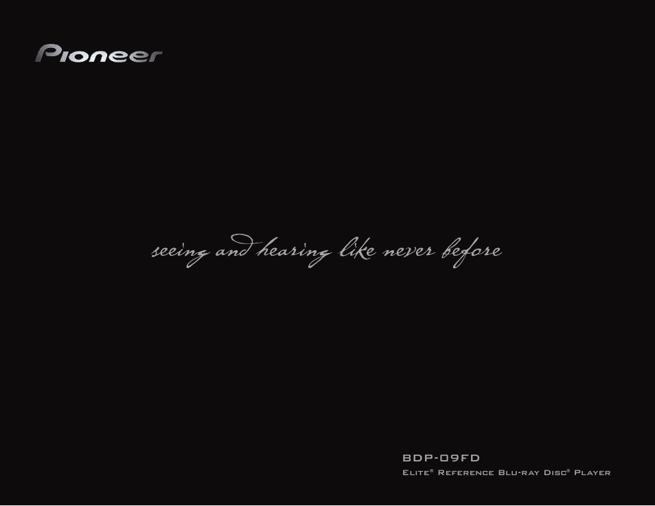 Pioneer Elite BDP-09FD User Manual | 16 pages