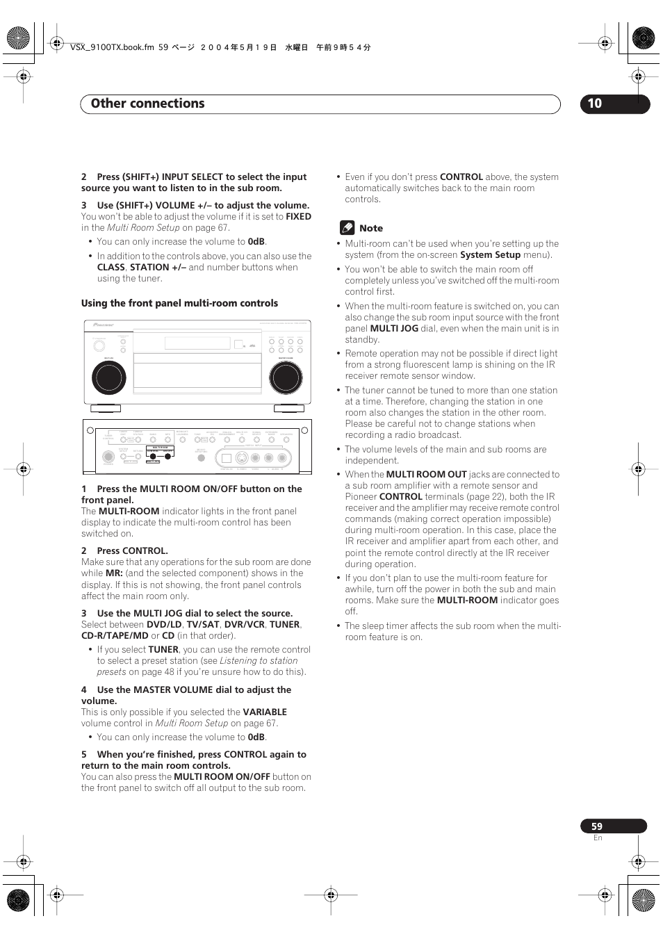 Other connections 10 | Pioneer VSX-9100TX User Manual | Page 59 / 79