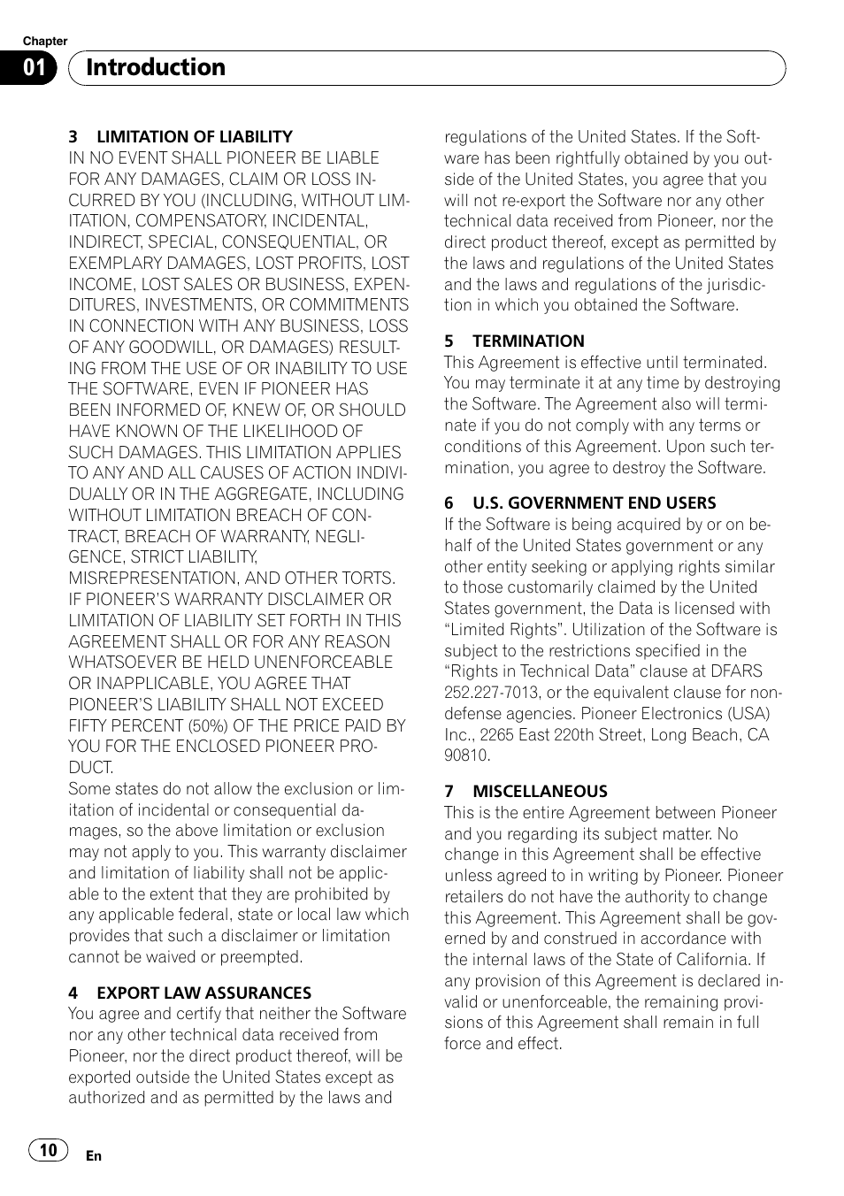 Introduction | Pioneer SUPERTUNERD AVIC-N5 User Manual | Page 10 / 188
