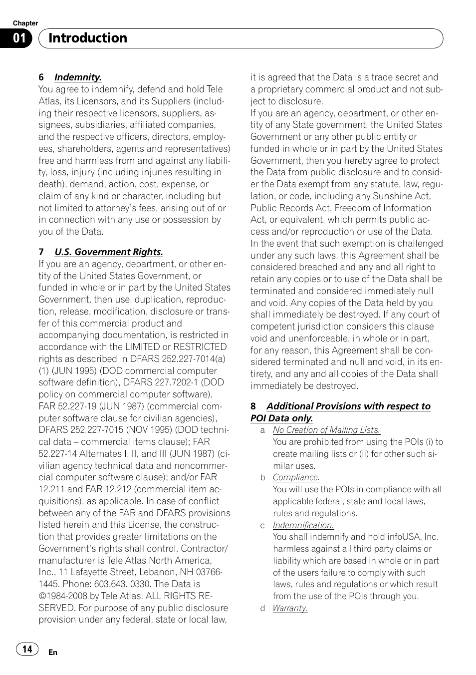Introduction | Pioneer SUPERTUNERD AVIC-N5 User Manual | Page 14 / 188