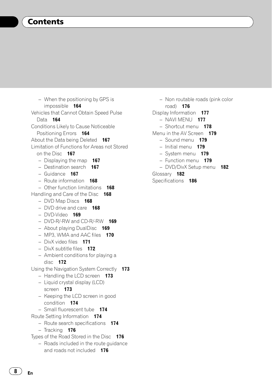 Pioneer SUPERTUNERD AVIC-N5 User Manual | Page 8 / 188