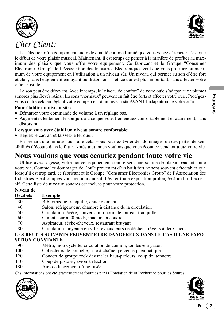 Avant de commencer, Cher client 2, Cher client | Pioneer DEH-3400 User Manual | Page 21 / 56
