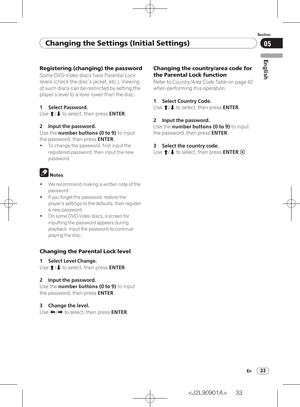 Changing the settings (initial settings) | Pioneer DV-420V-S User Manual | Page 33 / 47