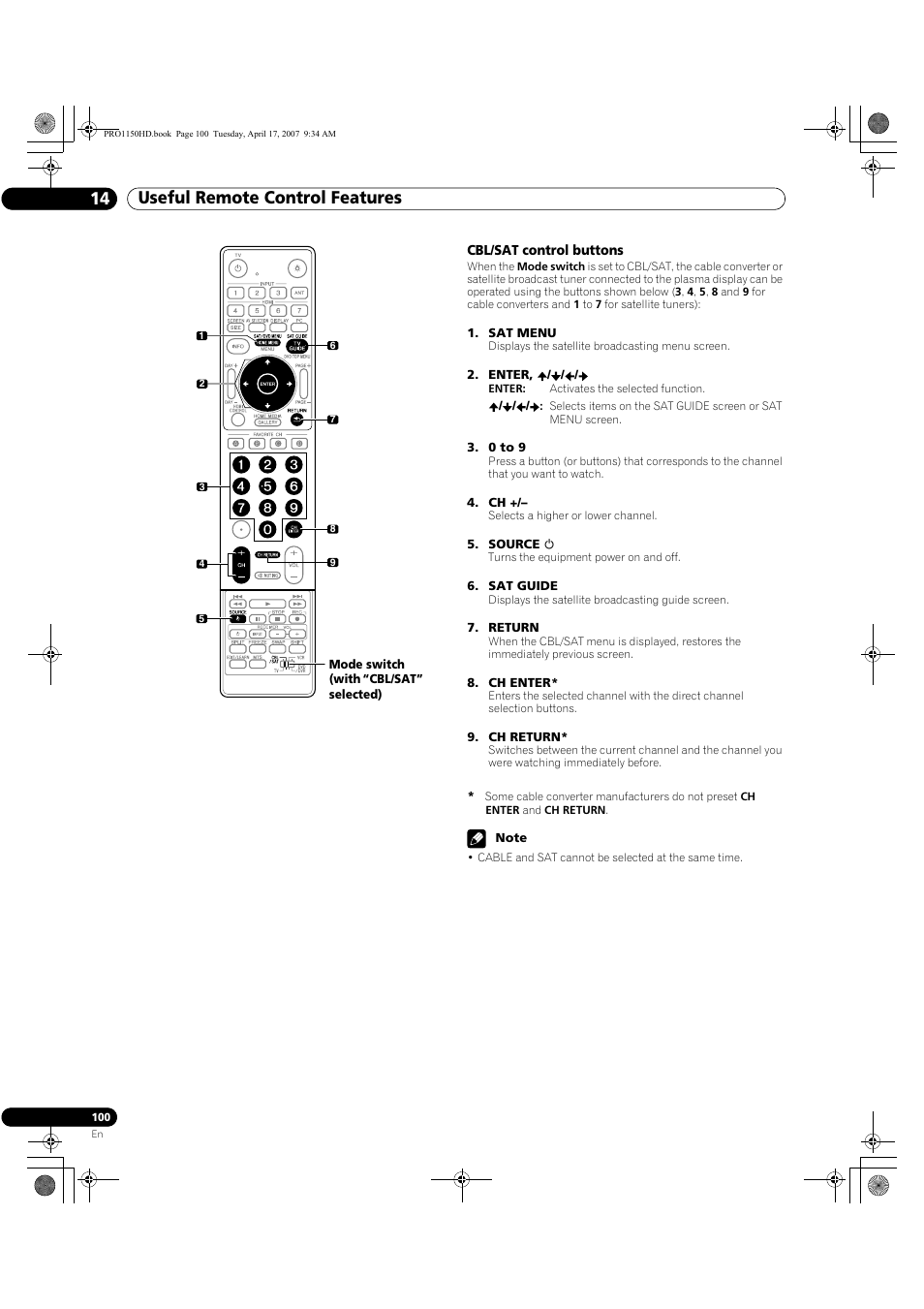 Useful remote control features 14 | Pioneer PRO-950HD User Manual | Page 100 / 120