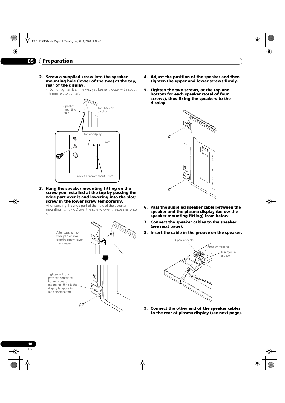 Preparation 05 | Pioneer PRO-950HD User Manual | Page 18 / 120