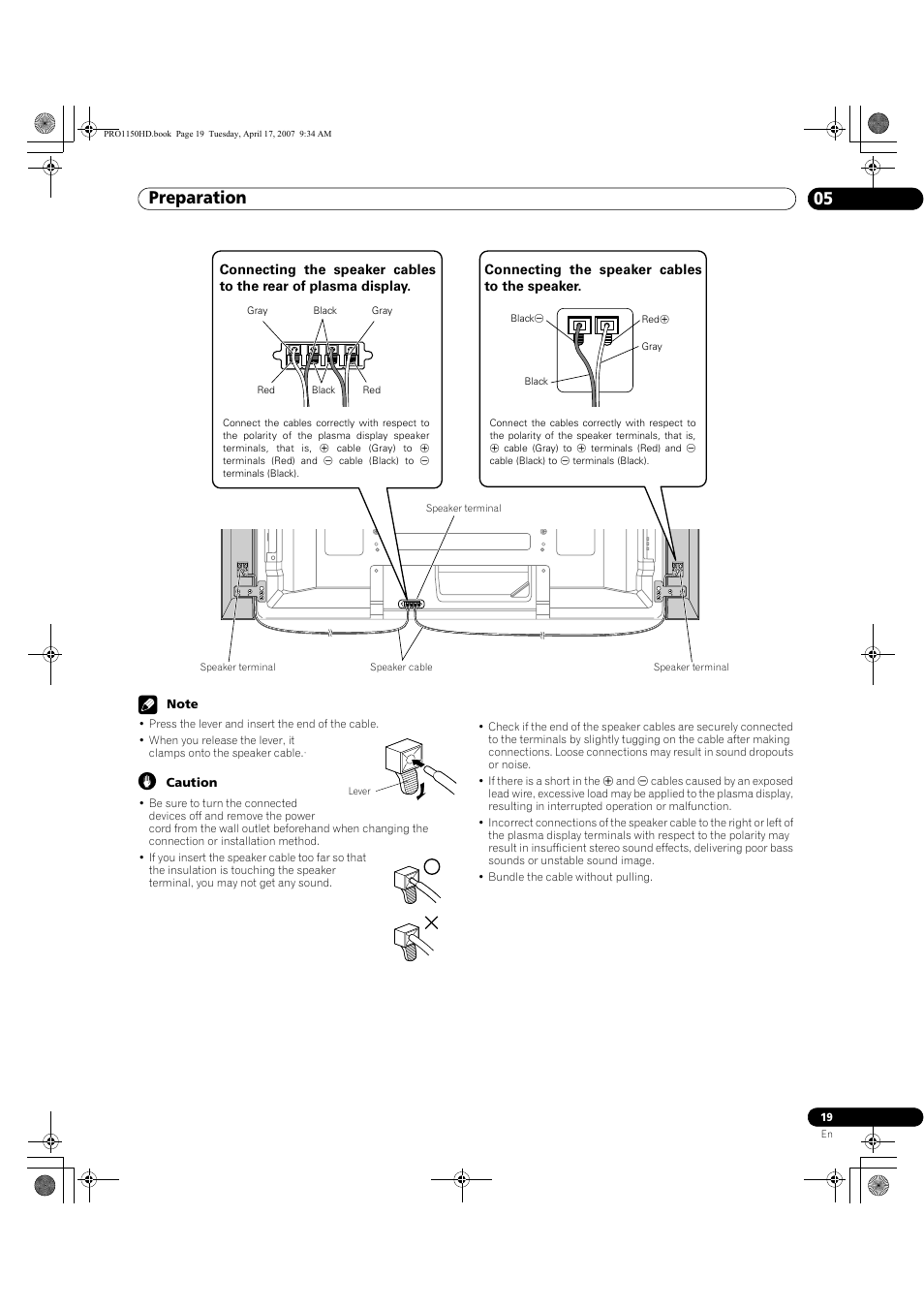 Preparation 05 | Pioneer PRO-950HD User Manual | Page 19 / 120