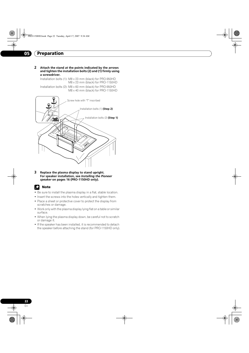 Preparation 05 | Pioneer PRO-950HD User Manual | Page 22 / 120