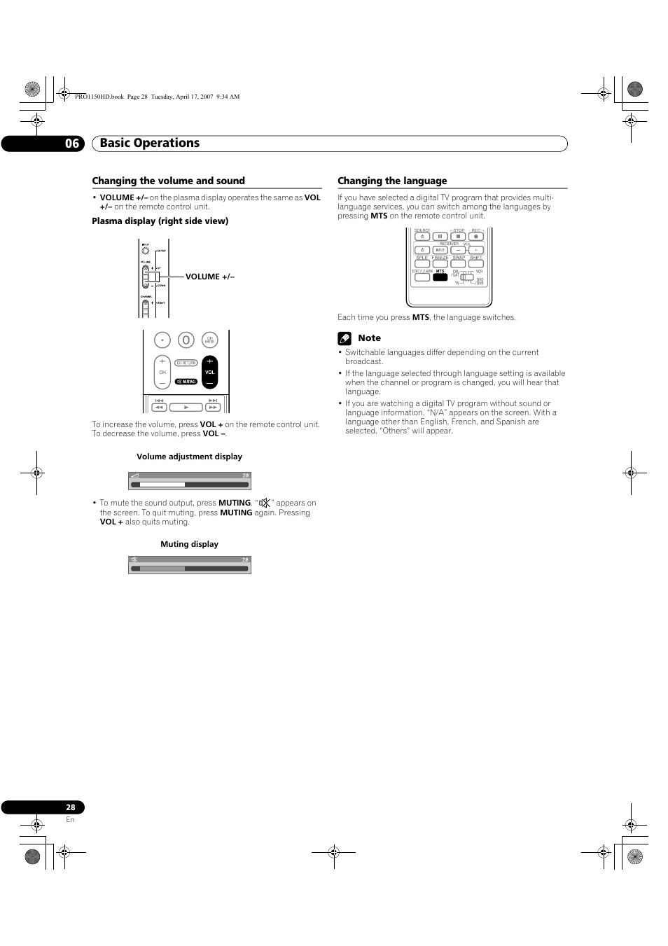 Basic operations 06 | Pioneer PRO-950HD User Manual | Page 28 / 120