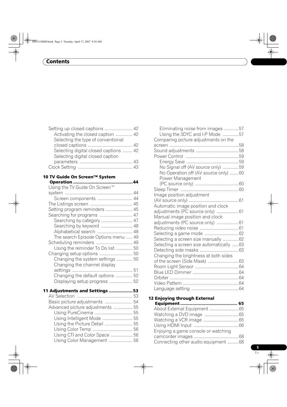 Pioneer PRO-950HD User Manual | Page 5 / 120