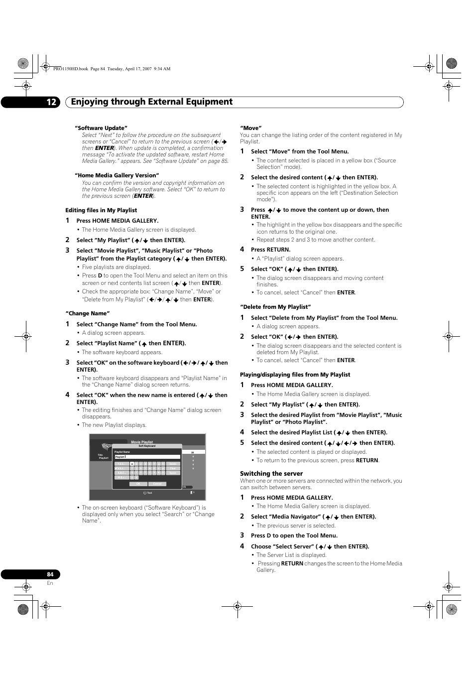 Enjoying through external equipment 12 | Pioneer PRO-950HD User Manual | Page 84 / 120