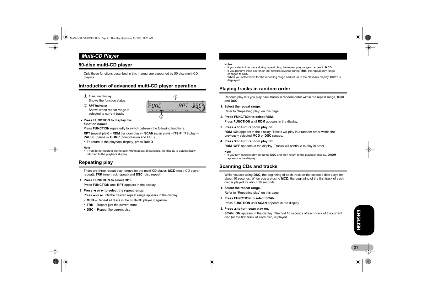 Multi-cd player | Pioneer DEH-P4800MP User Manual | Page 21 / 36