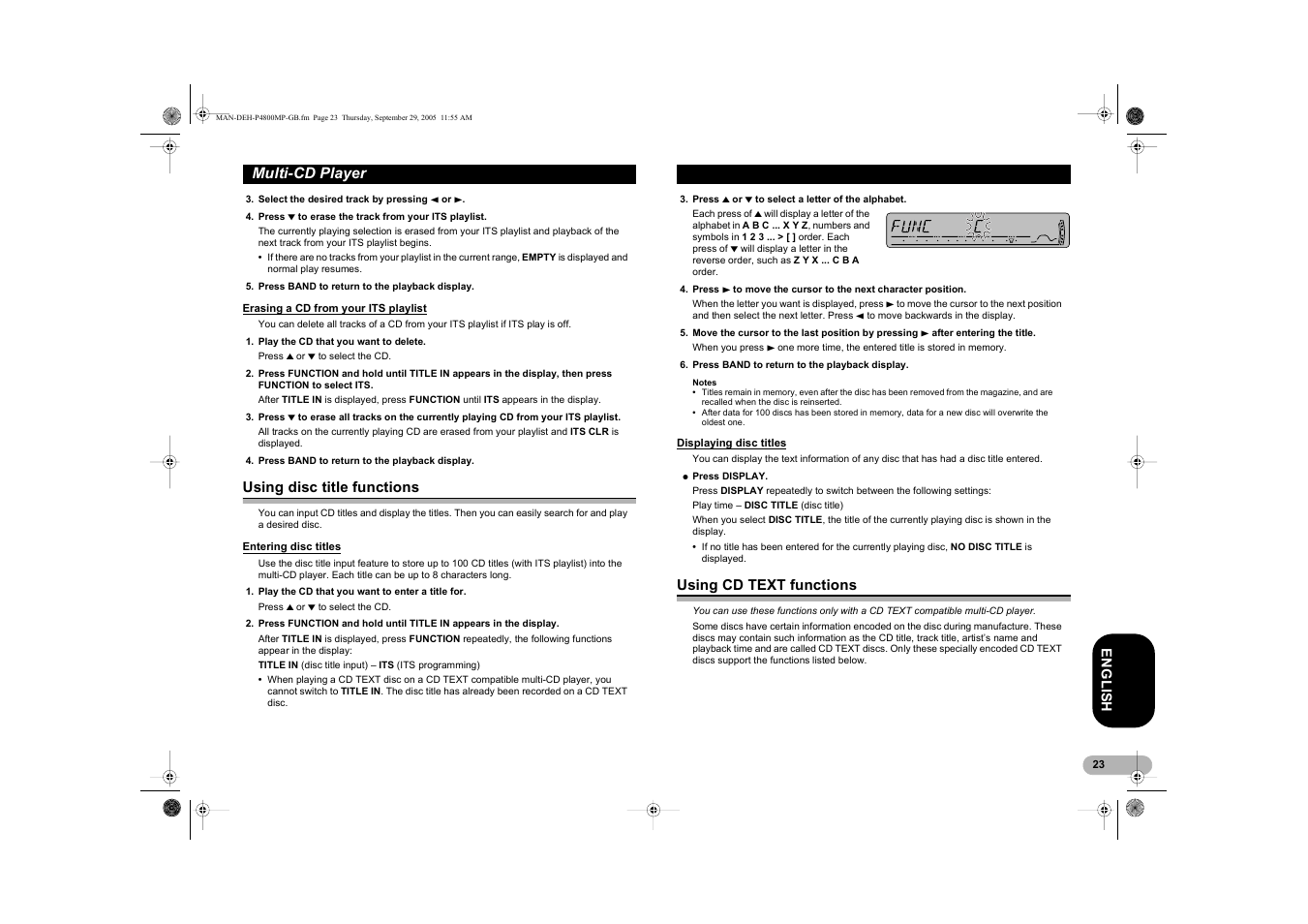 Multi-cd player | Pioneer DEH-P4800MP User Manual | Page 23 / 36