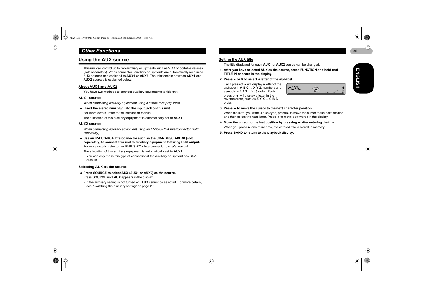 Other functions | Pioneer DEH-P4800MP User Manual | Page 30 / 36