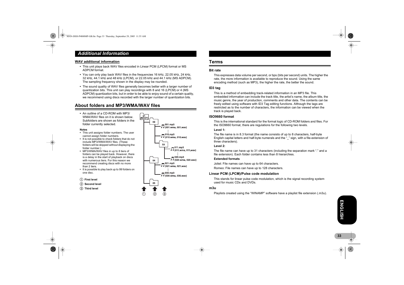 Additional information | Pioneer DEH-P4800MP User Manual | Page 33 / 36