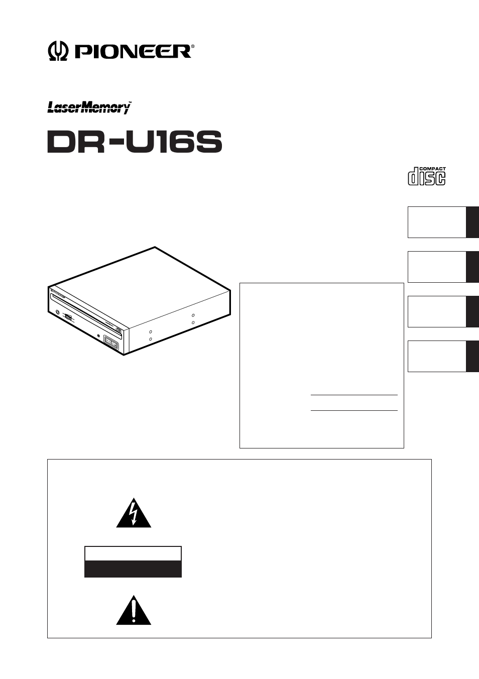 Pioneer CD-ROM DRIVE UNIT DR-U16S User Manual | 69 pages