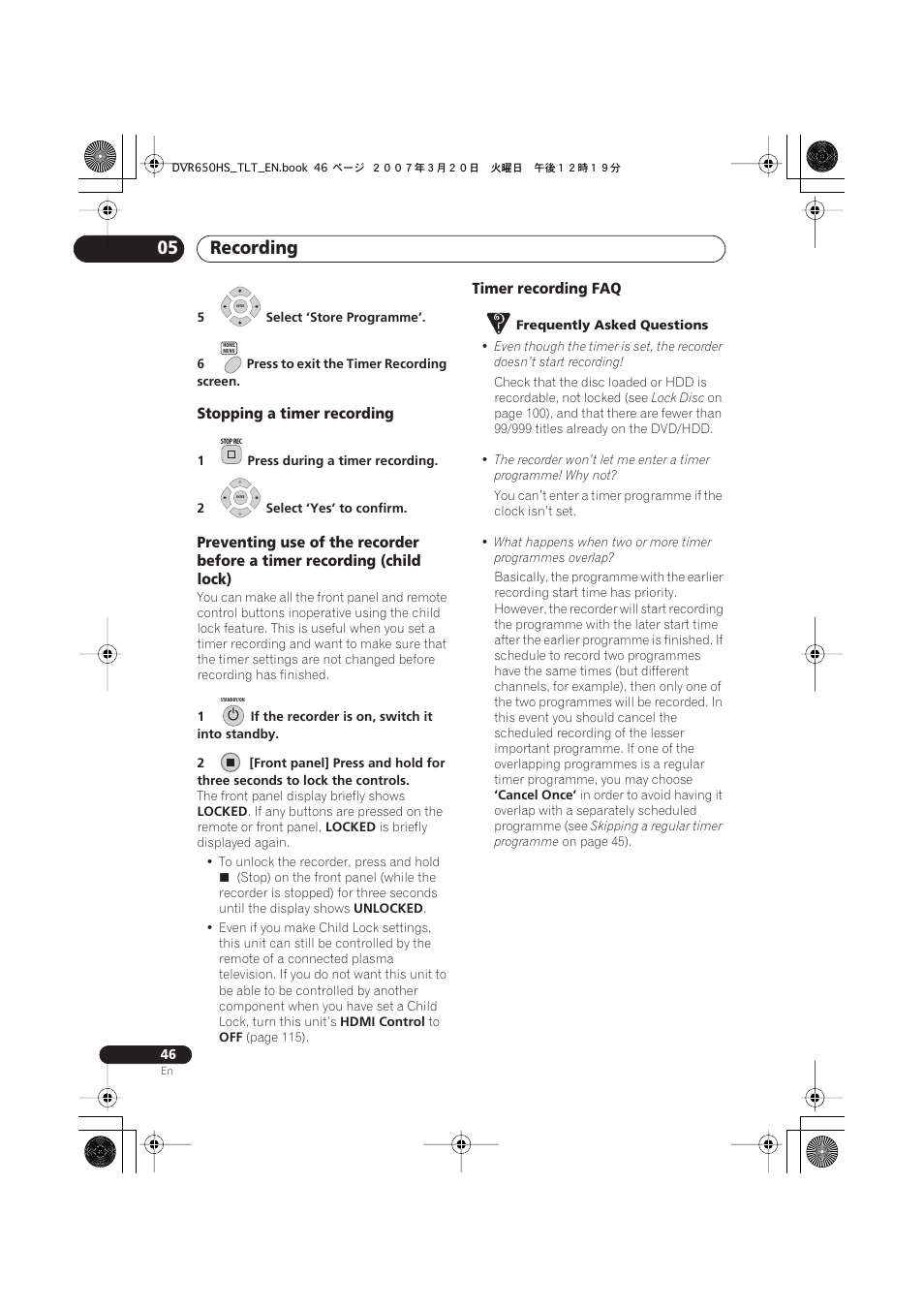 Recording 05 | Pioneer DVR-450H-S User Manual | Page 46 / 137