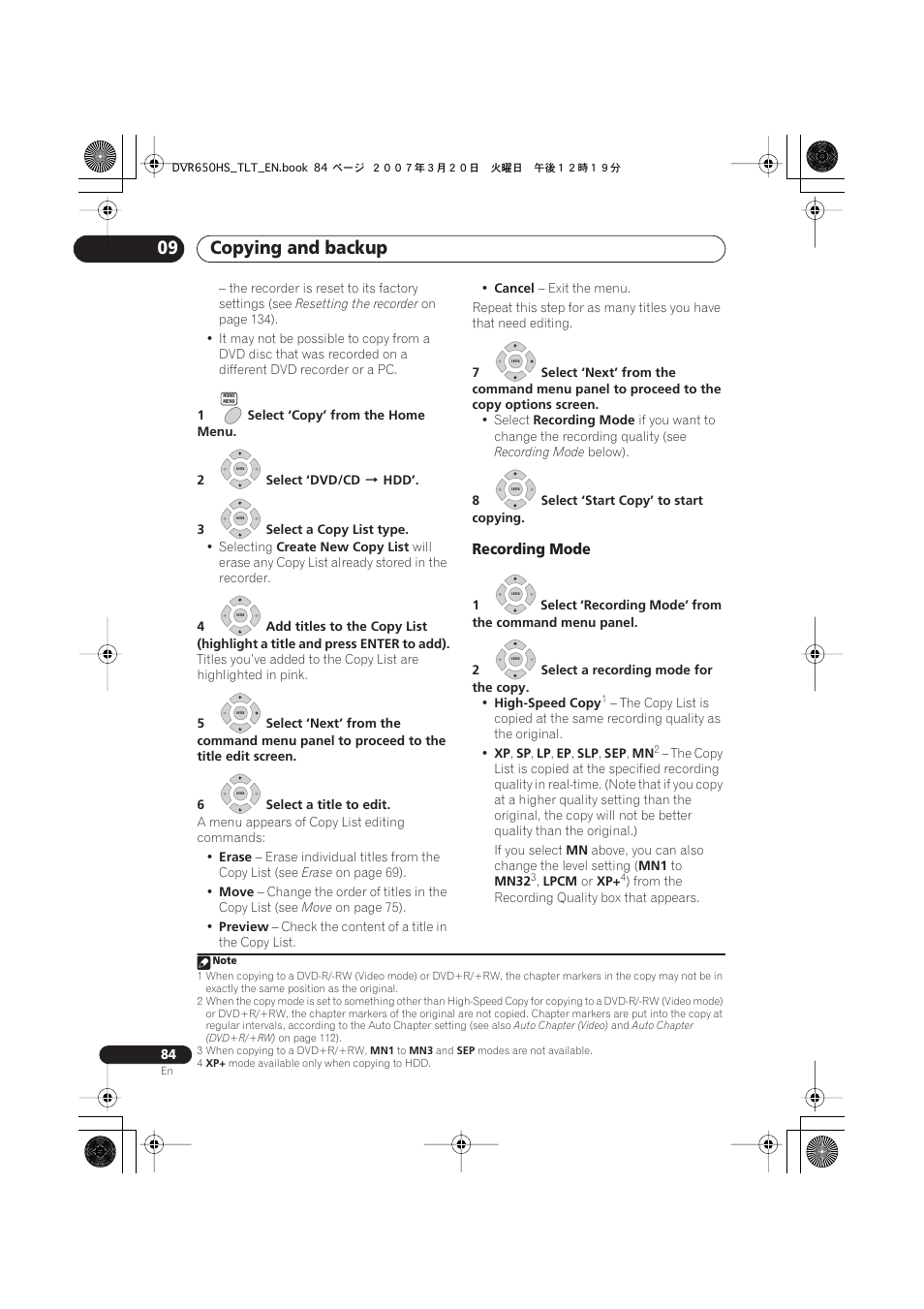 Copying and backup 09 | Pioneer DVR-450H-S User Manual | Page 84 / 137