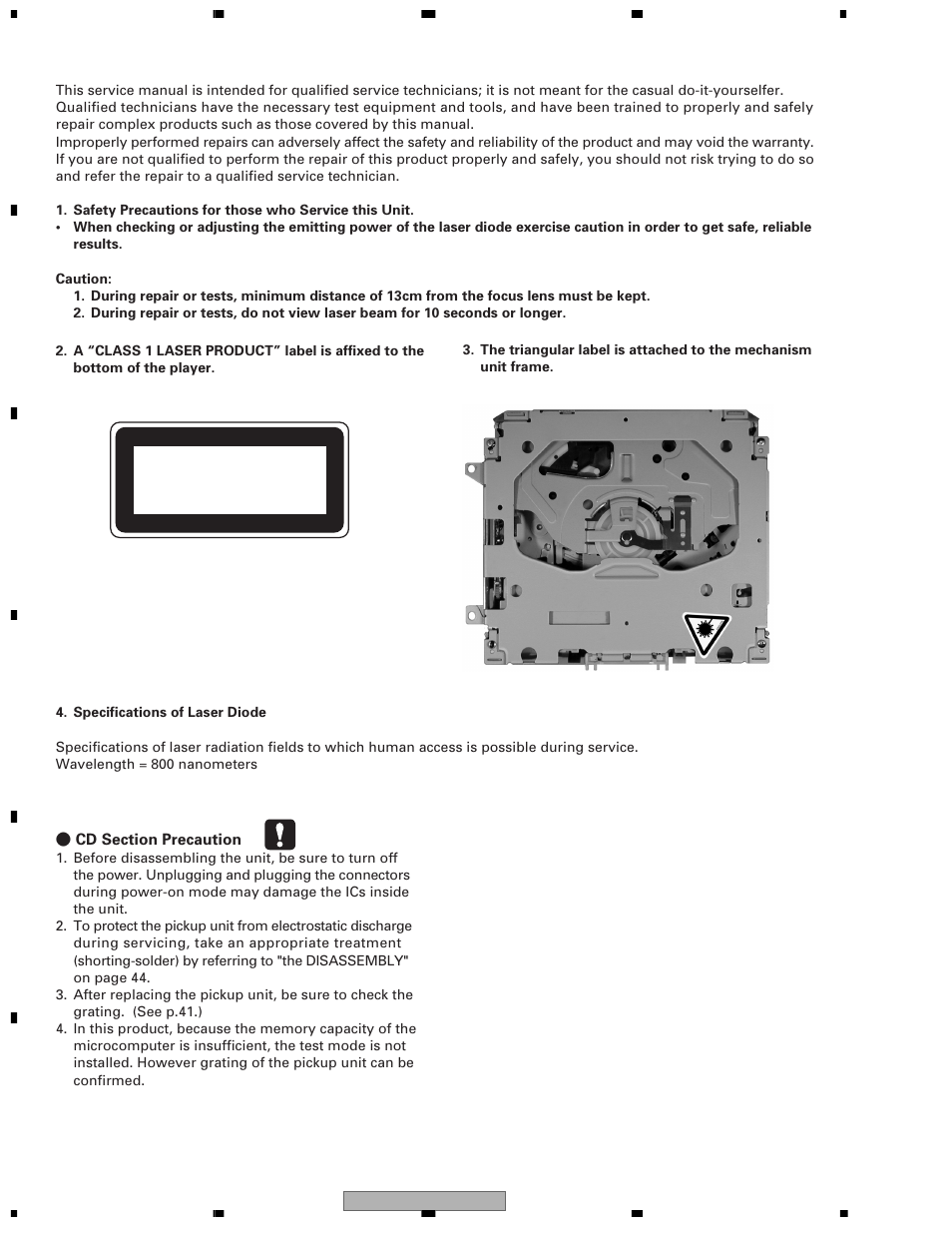 Safety information, Class 1 laser product | Pioneer DEH-1600R User Manual | Page 2 / 63