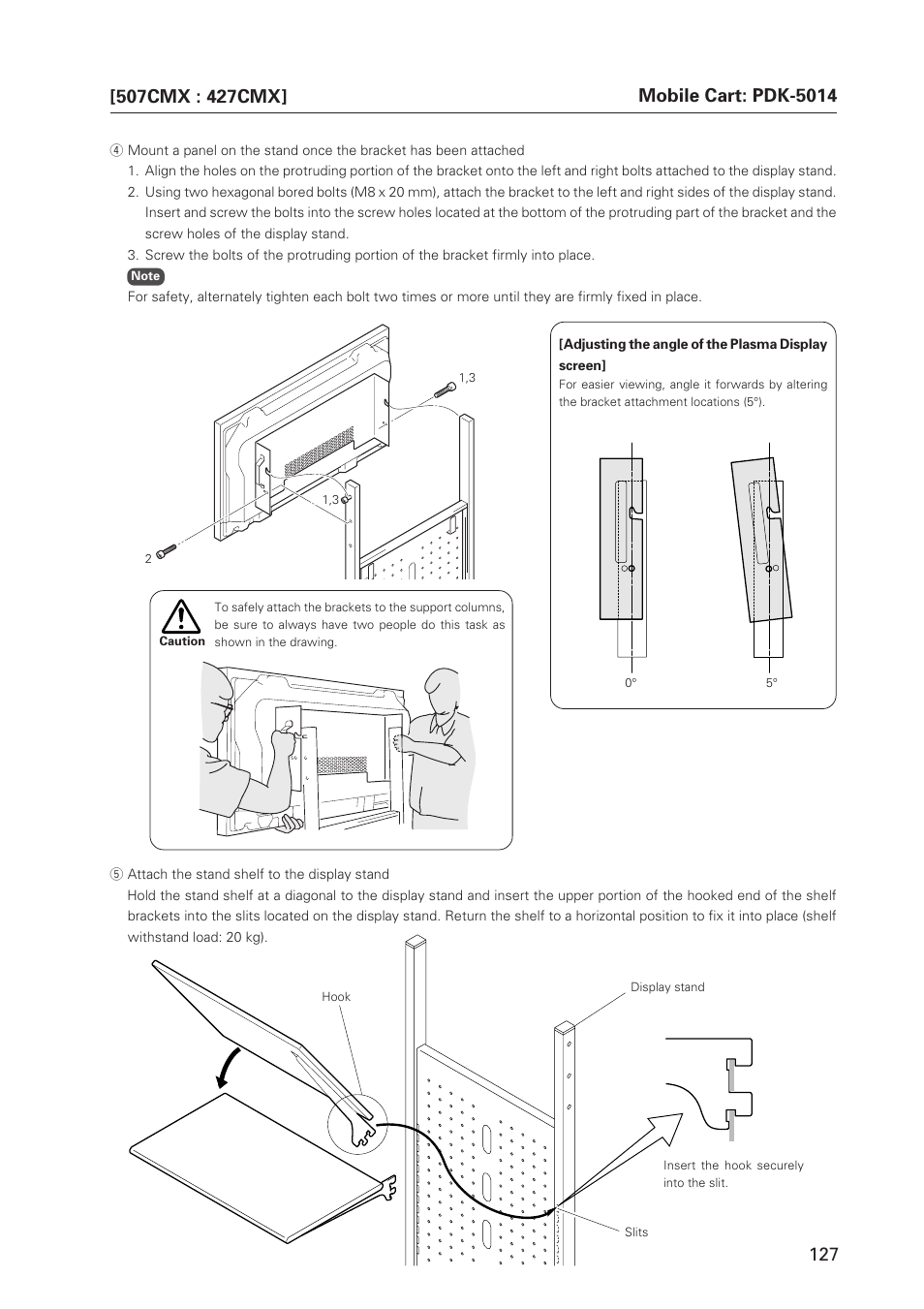 Mobile cart: pdk-5014 | Pioneer PDP 427CMX User Manual | Page 127 / 288