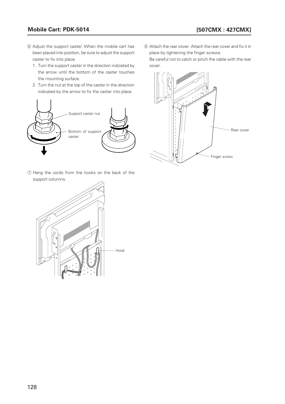 Mobile cart: pdk-5014 | Pioneer PDP 427CMX User Manual | Page 128 / 288