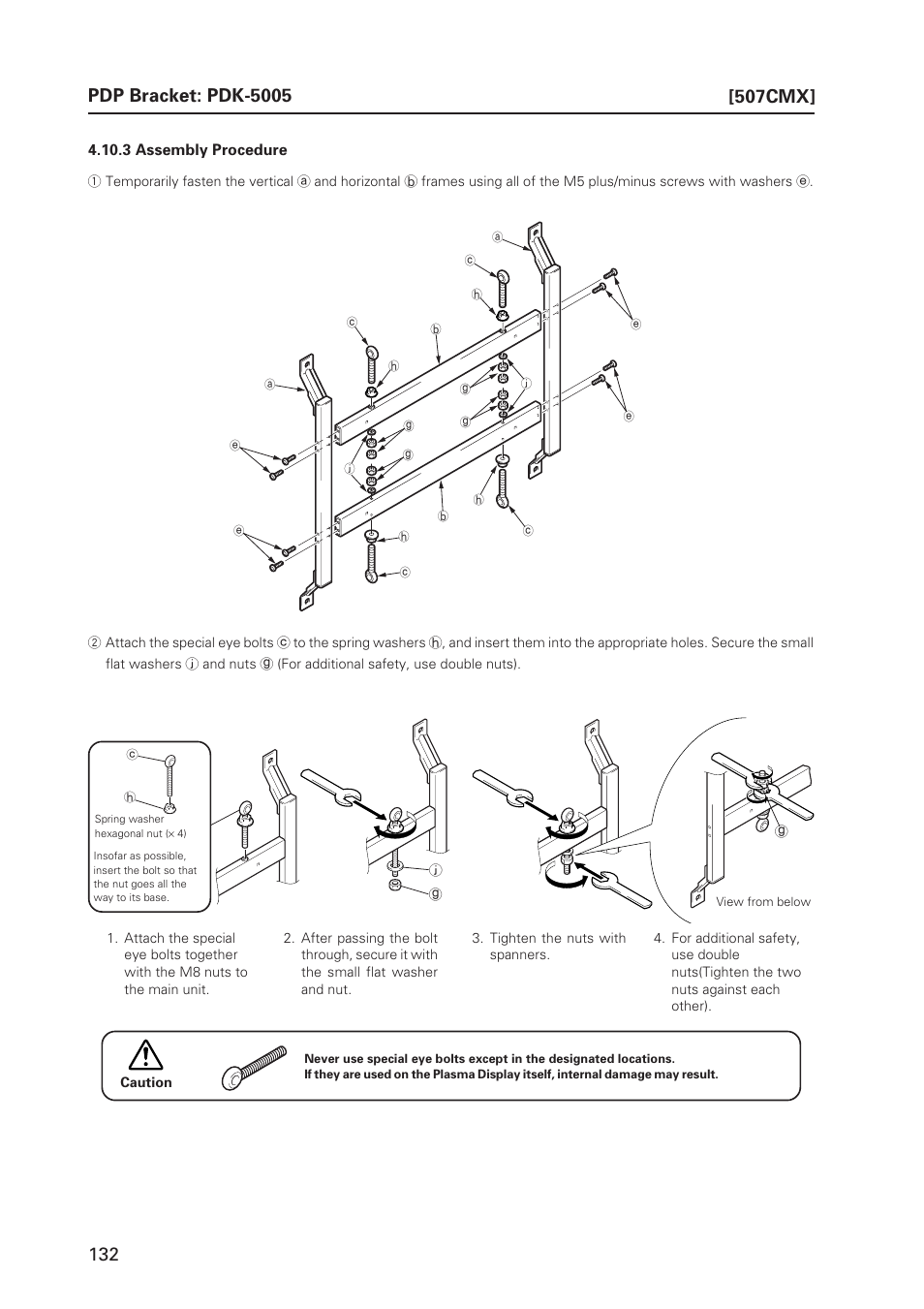 Pdp bracket: pdk-5005, 507cmx | Pioneer PDP 427CMX User Manual | Page 132 / 288