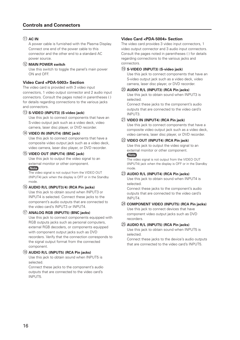 Pioneer PDP 427CMX User Manual | Page 16 / 288