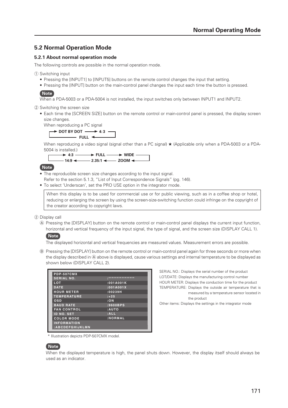 1 about normal operation mode | Pioneer PDP 427CMX User Manual | Page 171 / 288