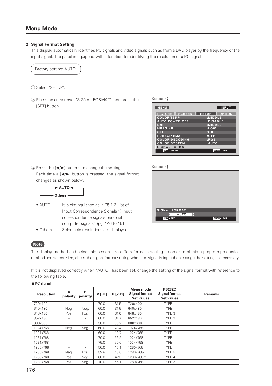 176 menu mode | Pioneer PDP 427CMX User Manual | Page 176 / 288