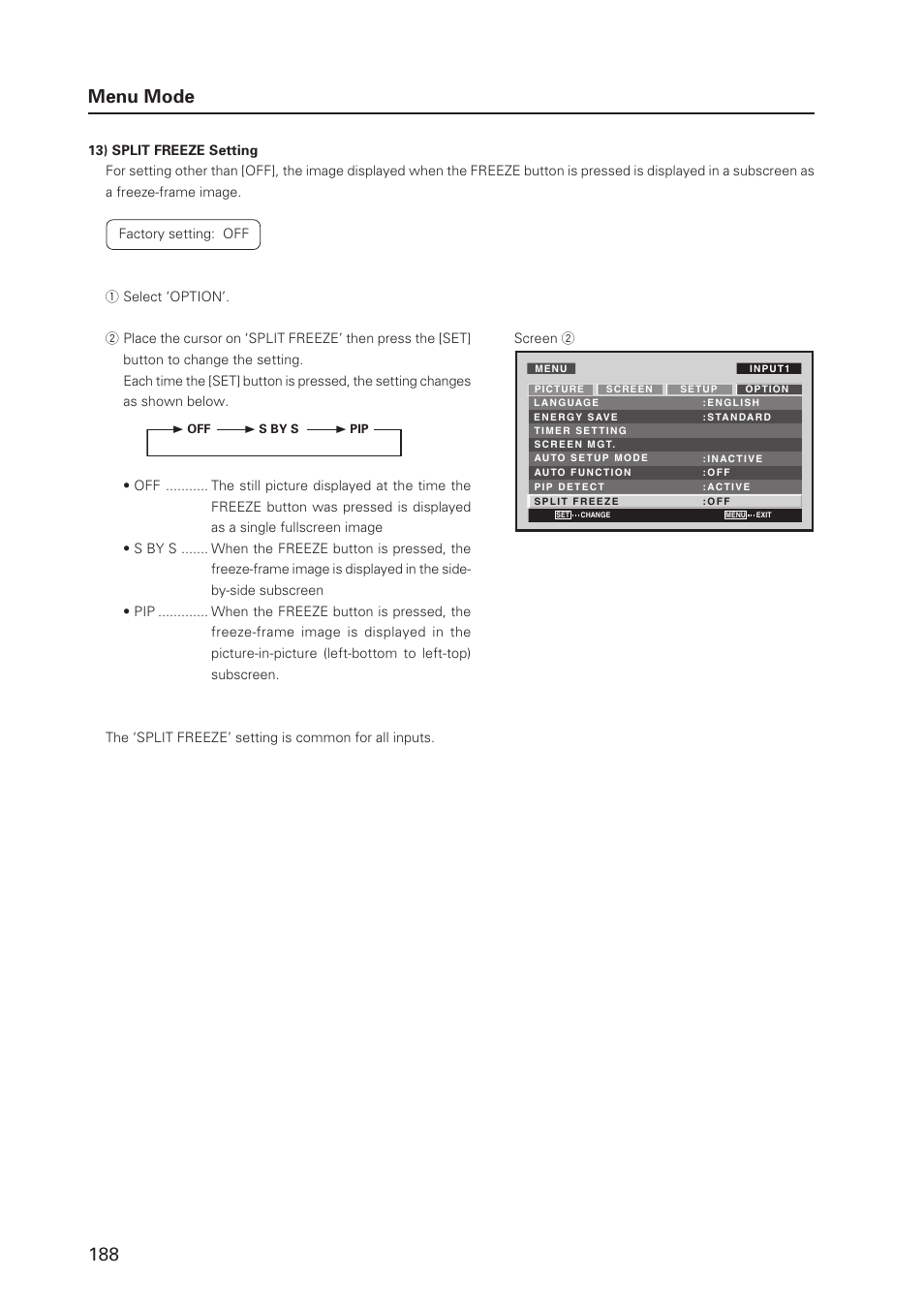 188 menu mode | Pioneer PDP 427CMX User Manual | Page 188 / 288