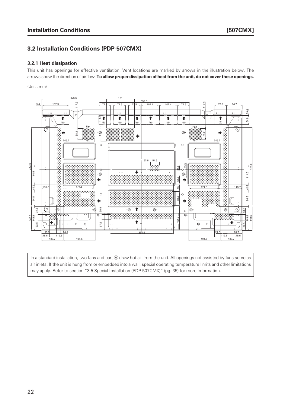 507cmx, 1 heat dissipation | Pioneer PDP 427CMX User Manual | Page 22 / 288