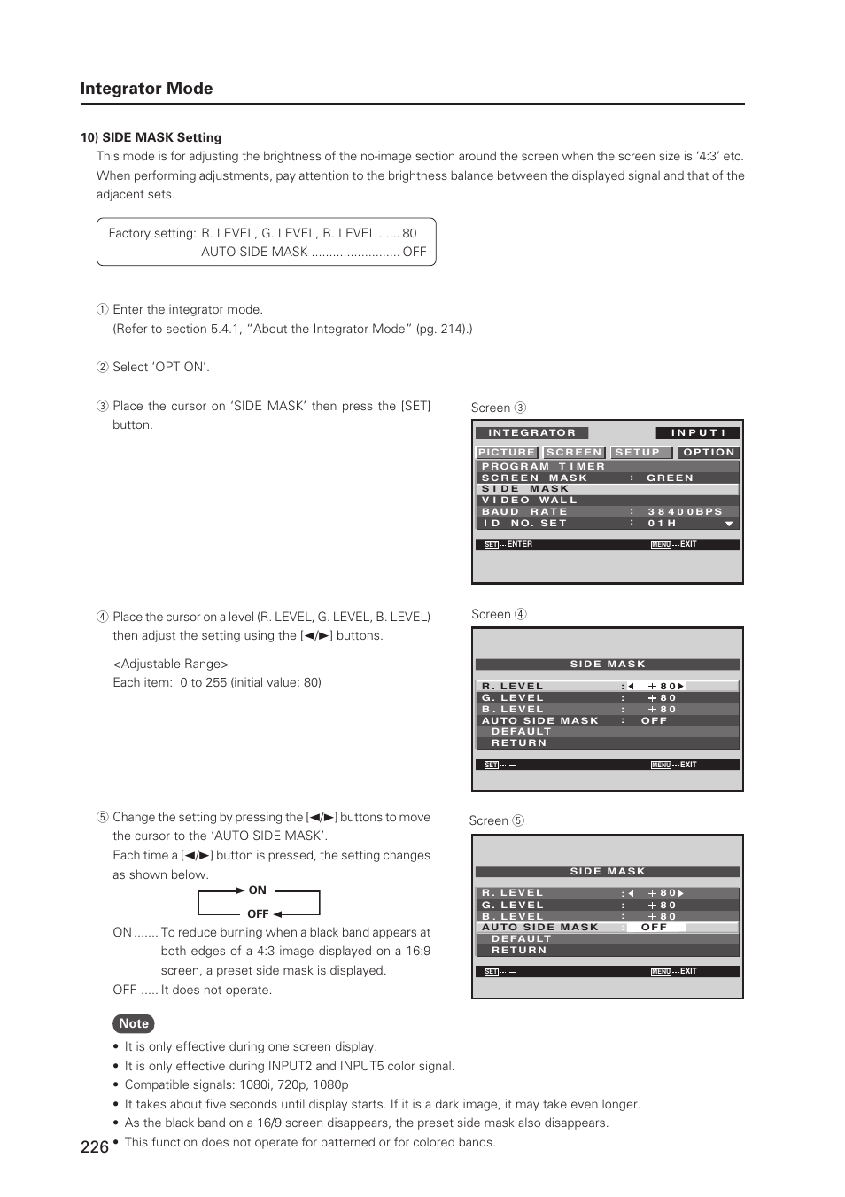 226 integrator mode | Pioneer PDP 427CMX User Manual | Page 226 / 288