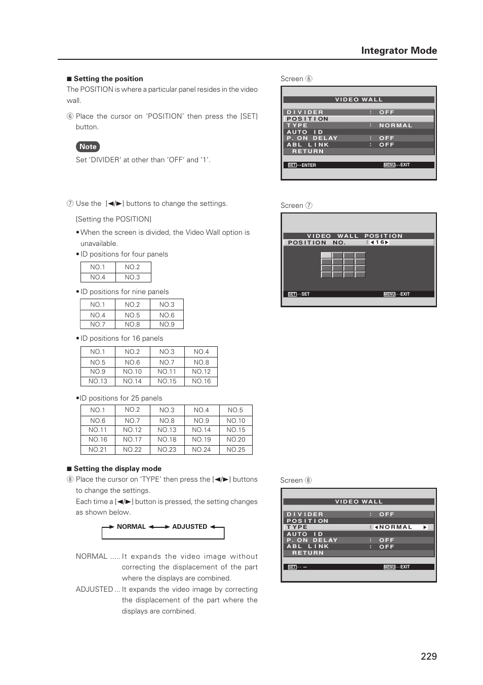 229 integrator mode | Pioneer PDP 427CMX User Manual | Page 229 / 288