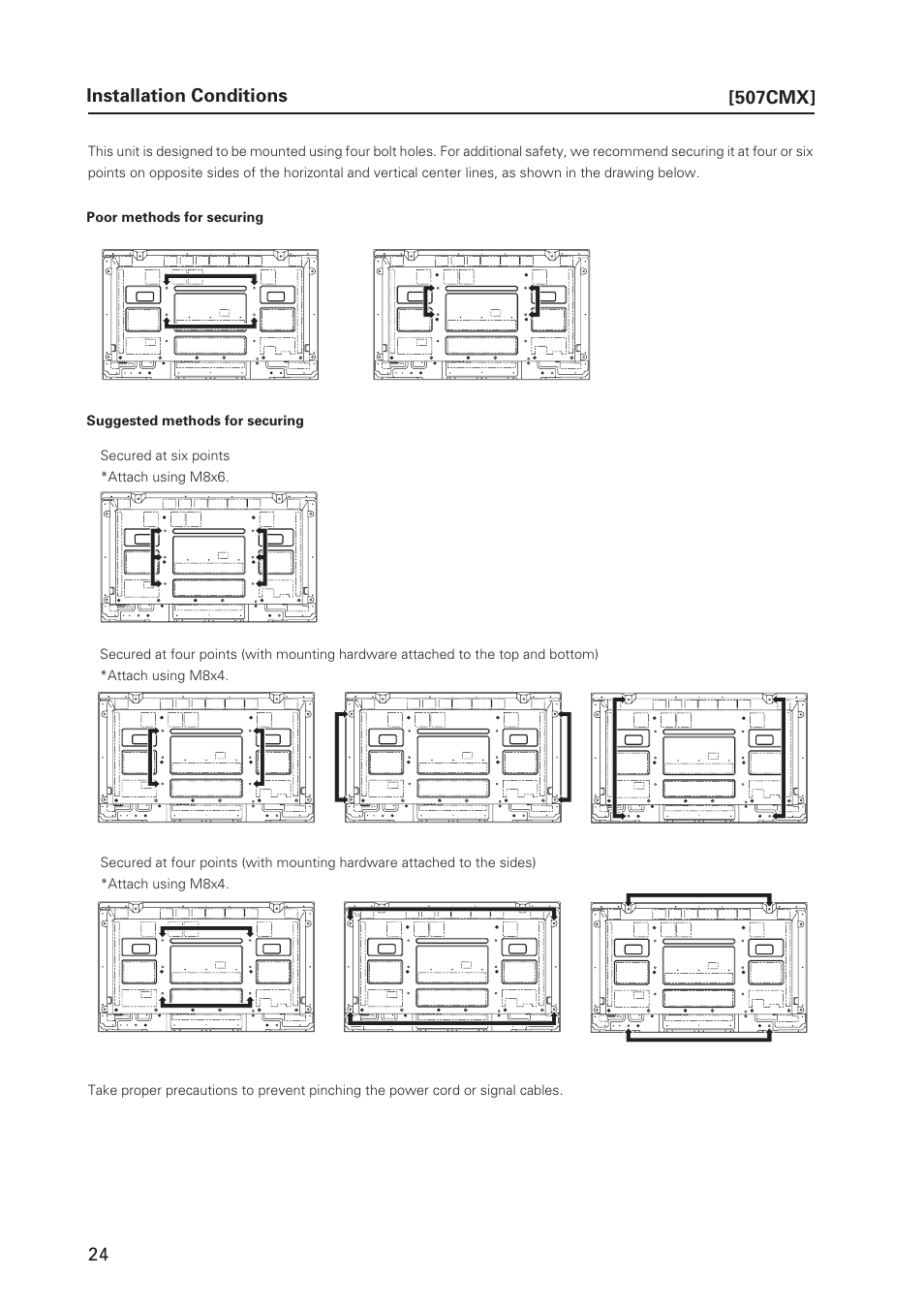 24 installation conditions, 507cmx | Pioneer PDP 427CMX User Manual | Page 24 / 288