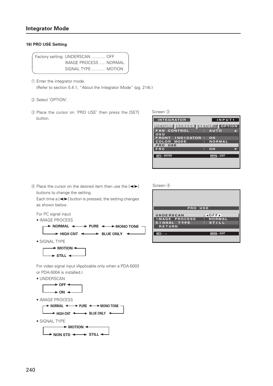 240 integrator mode | Pioneer PDP 427CMX User Manual | Page 240 / 288