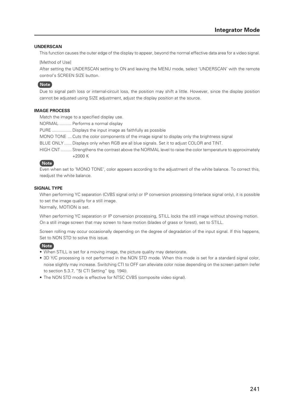 241 integrator mode | Pioneer PDP 427CMX User Manual | Page 241 / 288