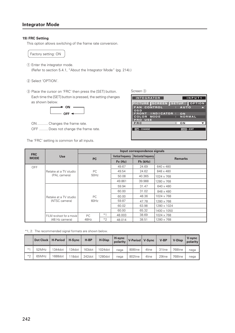 242 integrator mode | Pioneer PDP 427CMX User Manual | Page 242 / 288