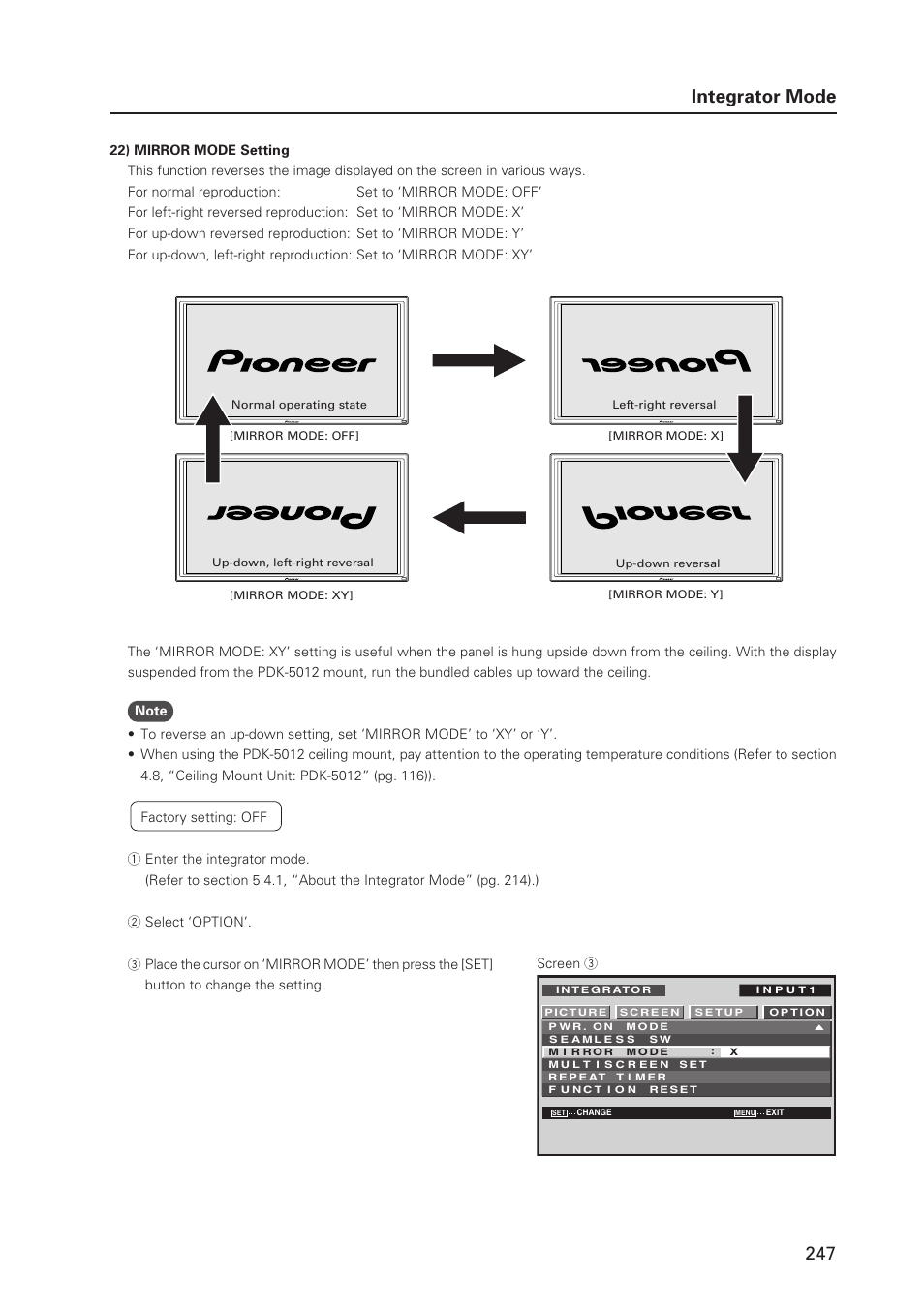 247 integrator mode | Pioneer PDP 427CMX User Manual | Page 247 / 288